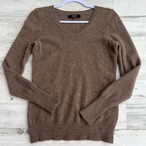 Alex Marie Cashmere‎ Turtleneck Sweater Long Sleeves Pullover in Earthy Taupe - Picture 1 of 12